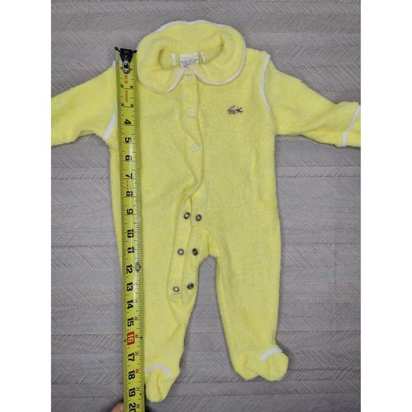 Vintage Izod Lacoste Alligator Sleeper Footie Size S Up To 11 Lbs Terry Yellow - Picture 6 of 9